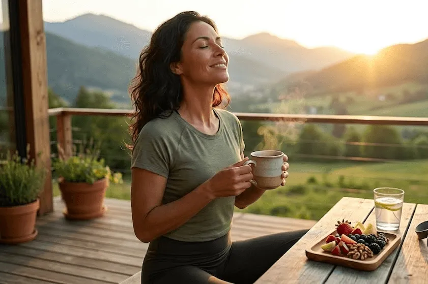 mãos sobre tapete de yoga